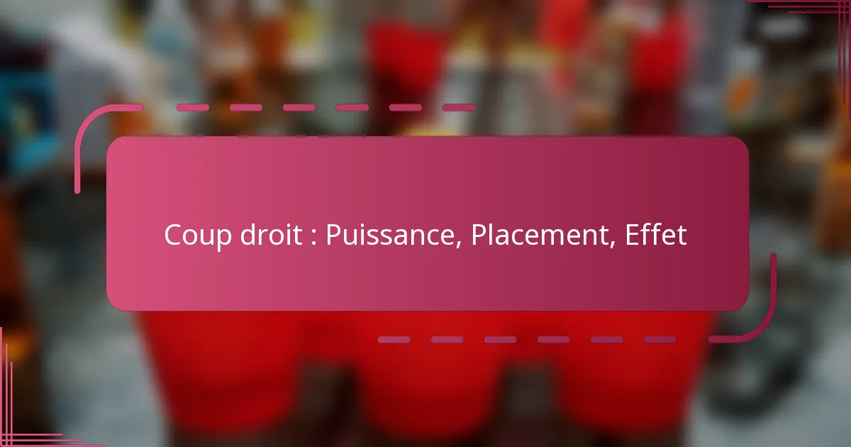 Coup droit : Puissance, Placement, Effet